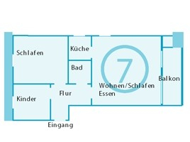 Haus Isabel Grundriss App.7 - Bild 9: Appartement 7 Haus Isabel an der Nordsee Büsum