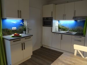 großzügige Küche, in der nichts fehlt - Bild 5: FeWo Möwenkoje Strandlage Cuxhaven Duhnen, Kinder willkommen, WLAN